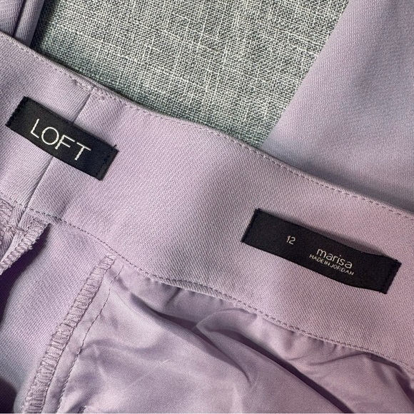 LOFT Marisa Slim Tie Waist Ankle Pant Dress Pants Lavender Purple Size 12 - Picture 11 of 12